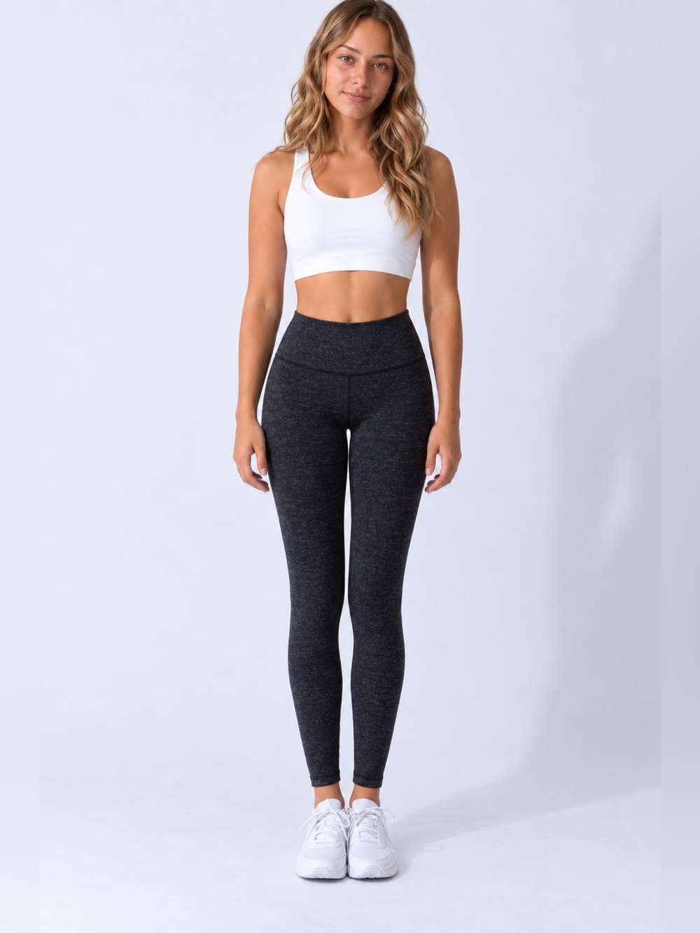 Zella for Nordstrom High-Rise Heathered Black Leggings -W size 6